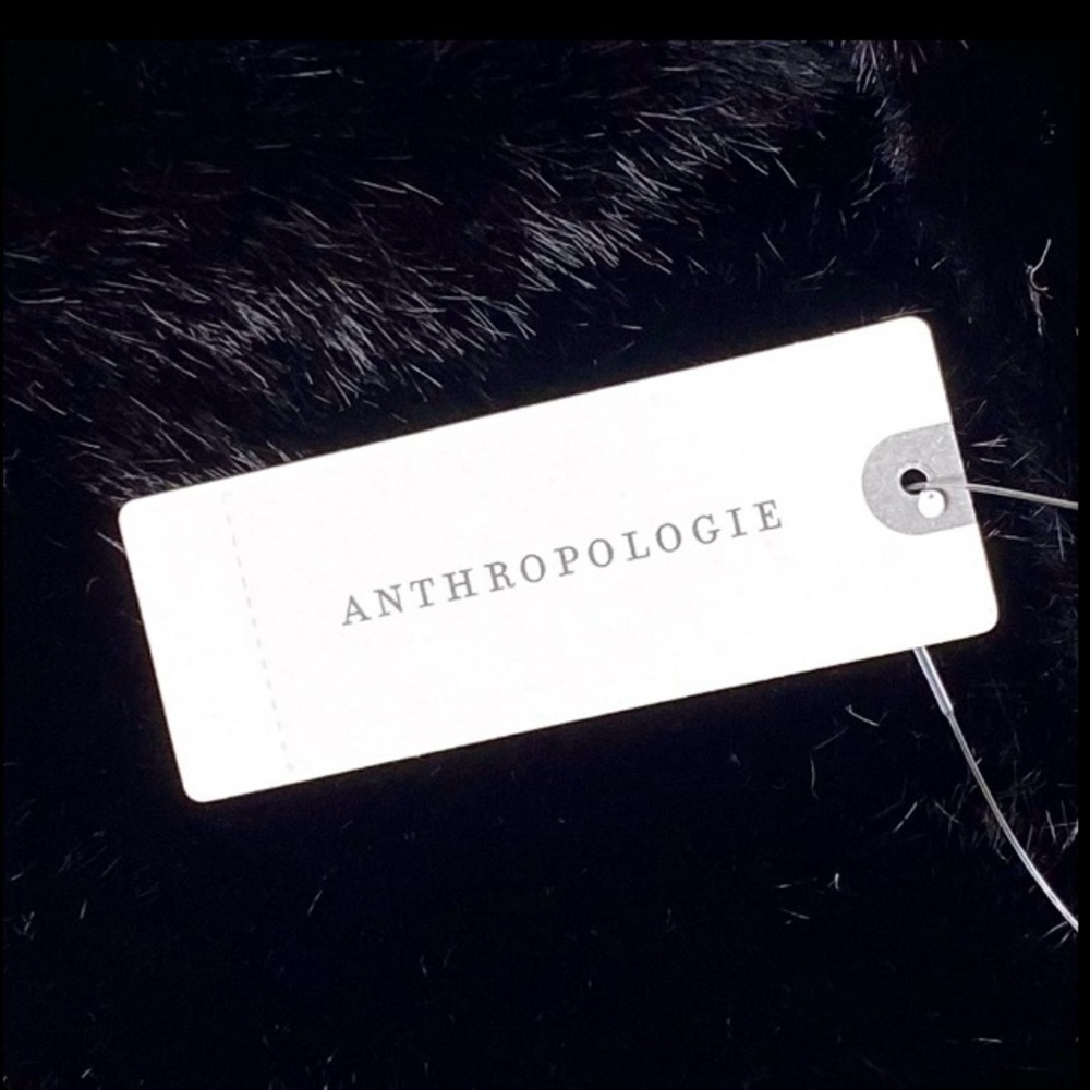 NWT Anthropologie Faux Fur Mini Hobo Bag in Black, Gold Hardware - Picture 6 of 10